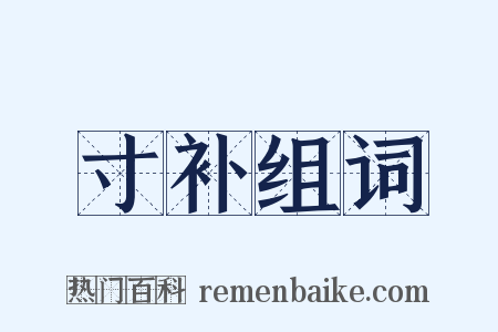 寸补组词是什么意思的图片